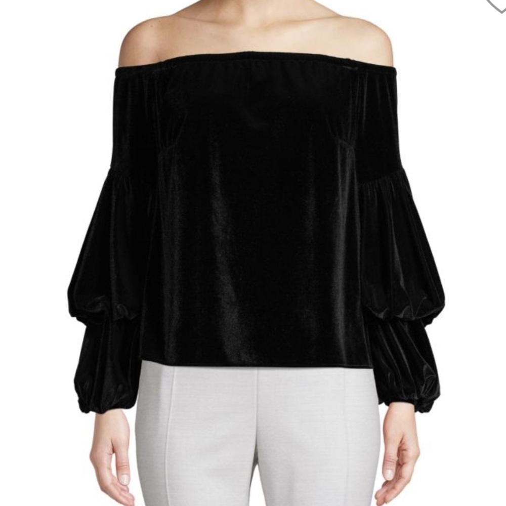 Petersyn Lily Off Shoulder Velvet Top S